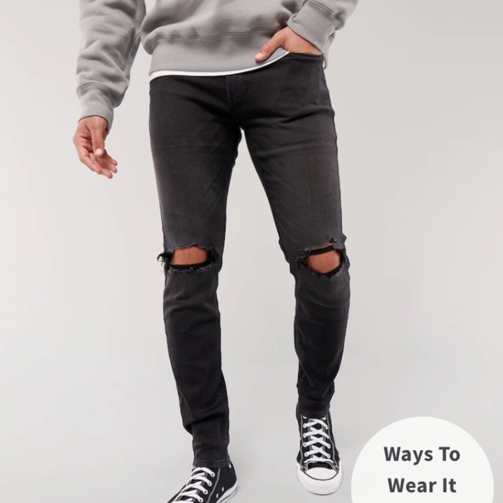 Advanced Stretch RIPPED BLACK SKINNY JEANS